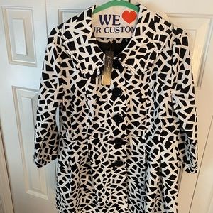 Woman’s casual jacket, black an white button down size M